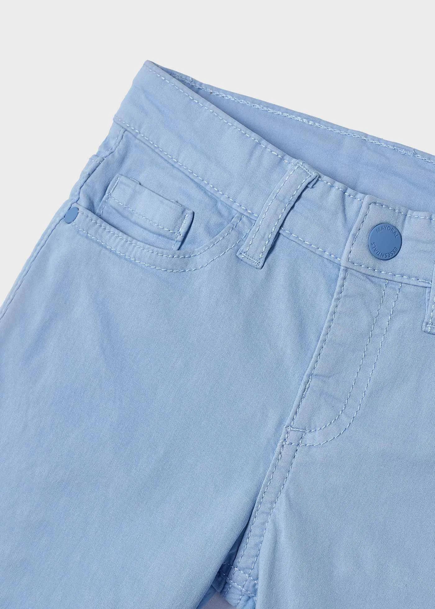 204 - Basic 5 pockets twill shorts for boy - Powder blue