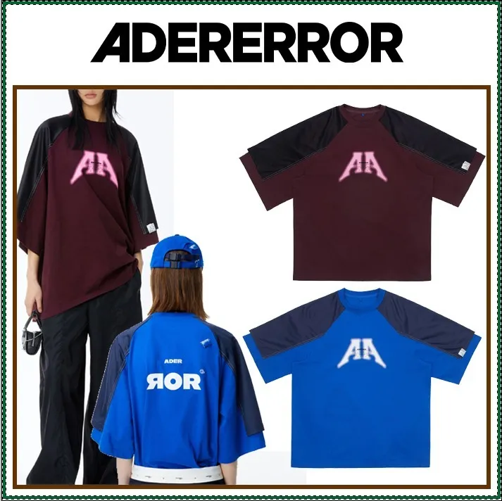 ADERERROR  |Unisex Street Style Plain Cotton Short Sleeves Logo T-Shirts