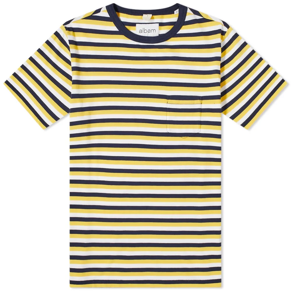 Albam Classic Stripe T-ShirtMustard Yellow