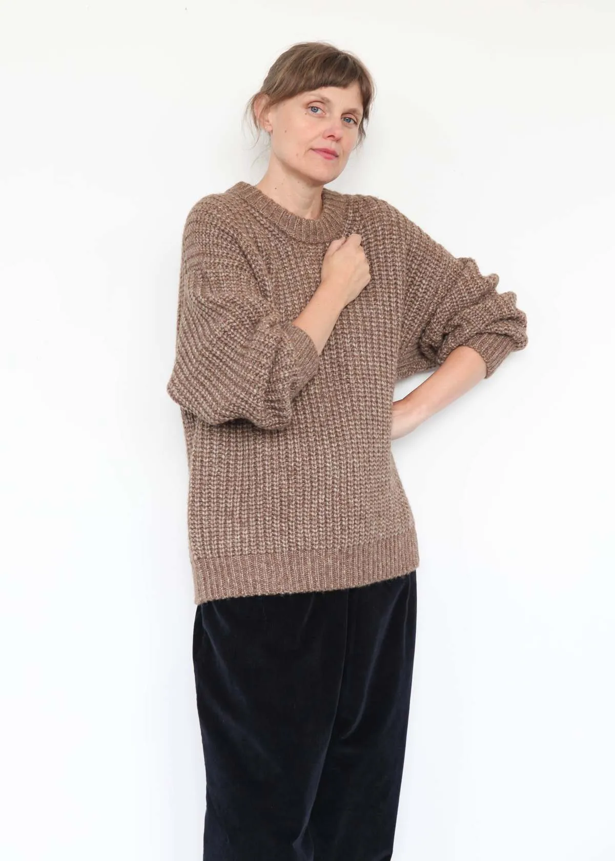 Alpaca Rib Sweater - Brown