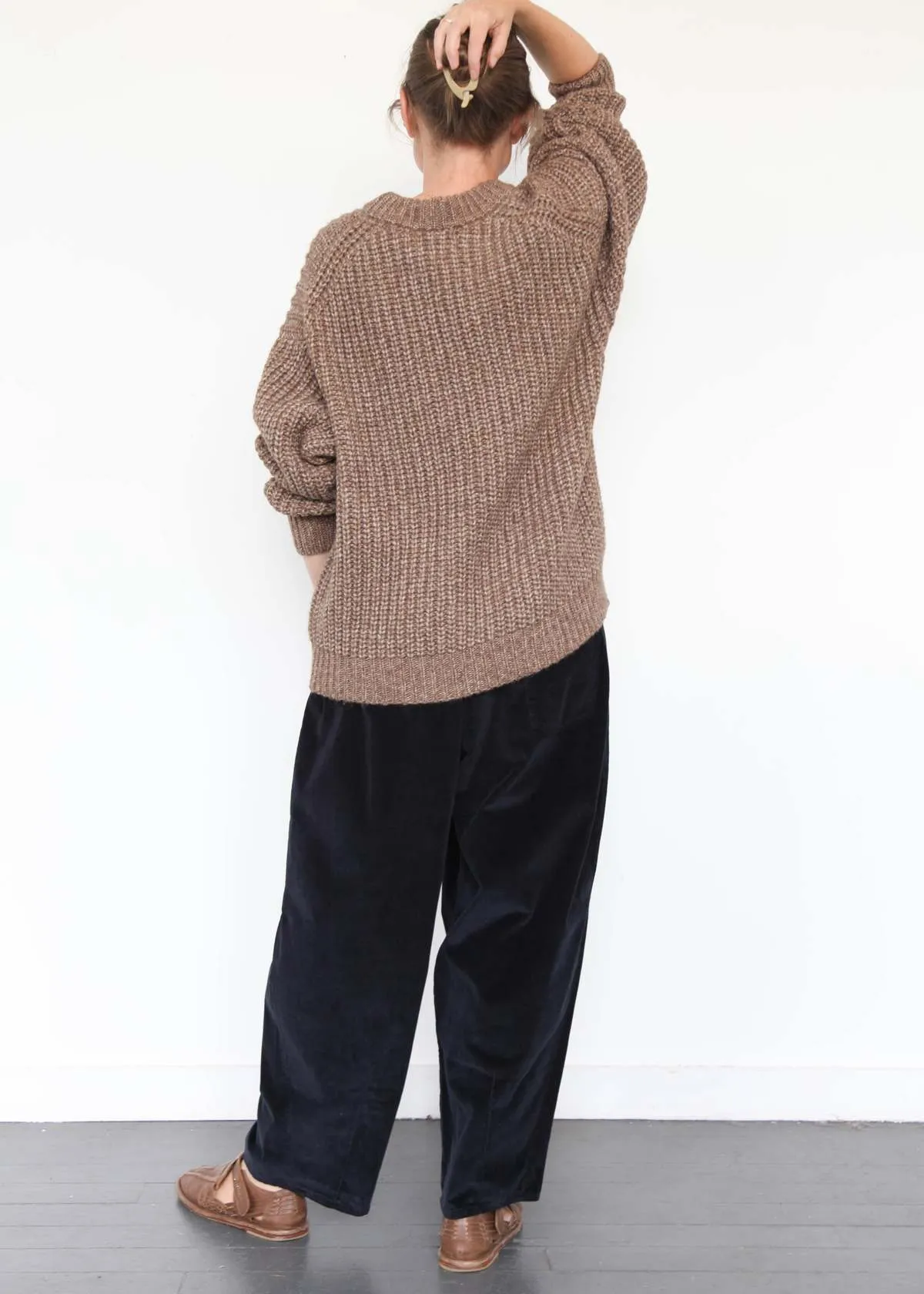 Alpaca Rib Sweater - Brown