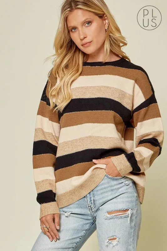 Andree by Unit brand Color Block Striped Sweater