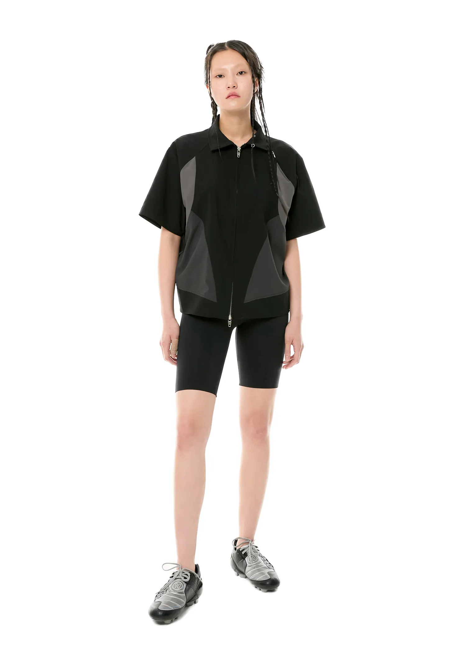 ANOTHERYOUTH  |●ANOTHERYOUTH● 002-23 panel half shirts - black