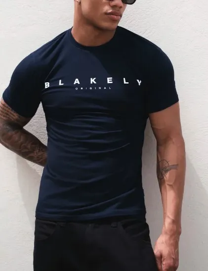 BLAKELY  |Crew Neck Street Style Short Sleeves Logo Crew Neck T-Shirts