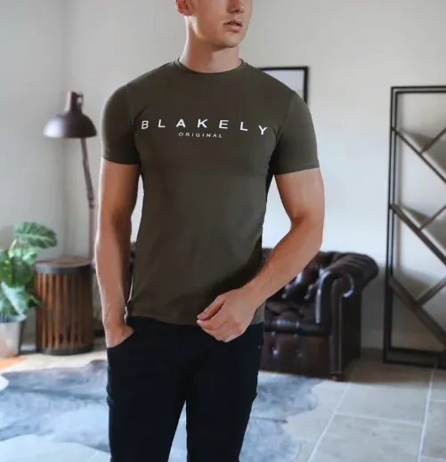 BLAKELY  |Crew Neck Street Style Short Sleeves Logo Crew Neck T-Shirts