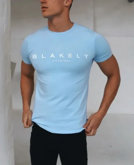 BLAKELY  |Crew Neck Street Style Short Sleeves Logo Crew Neck T-Shirts