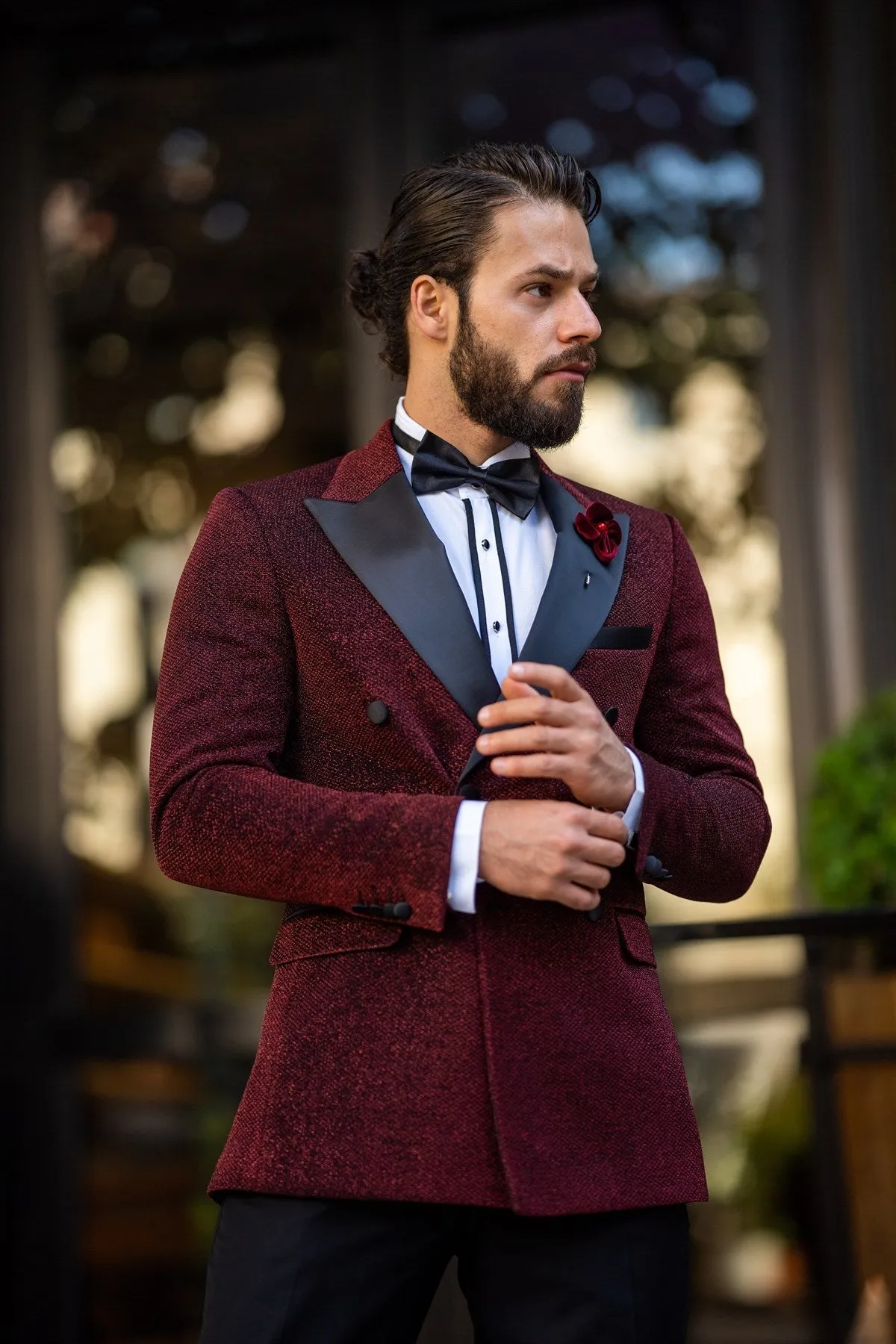 Bojoni Cagliari Bordeaux Double Breasted Tuxedo 2-Piece