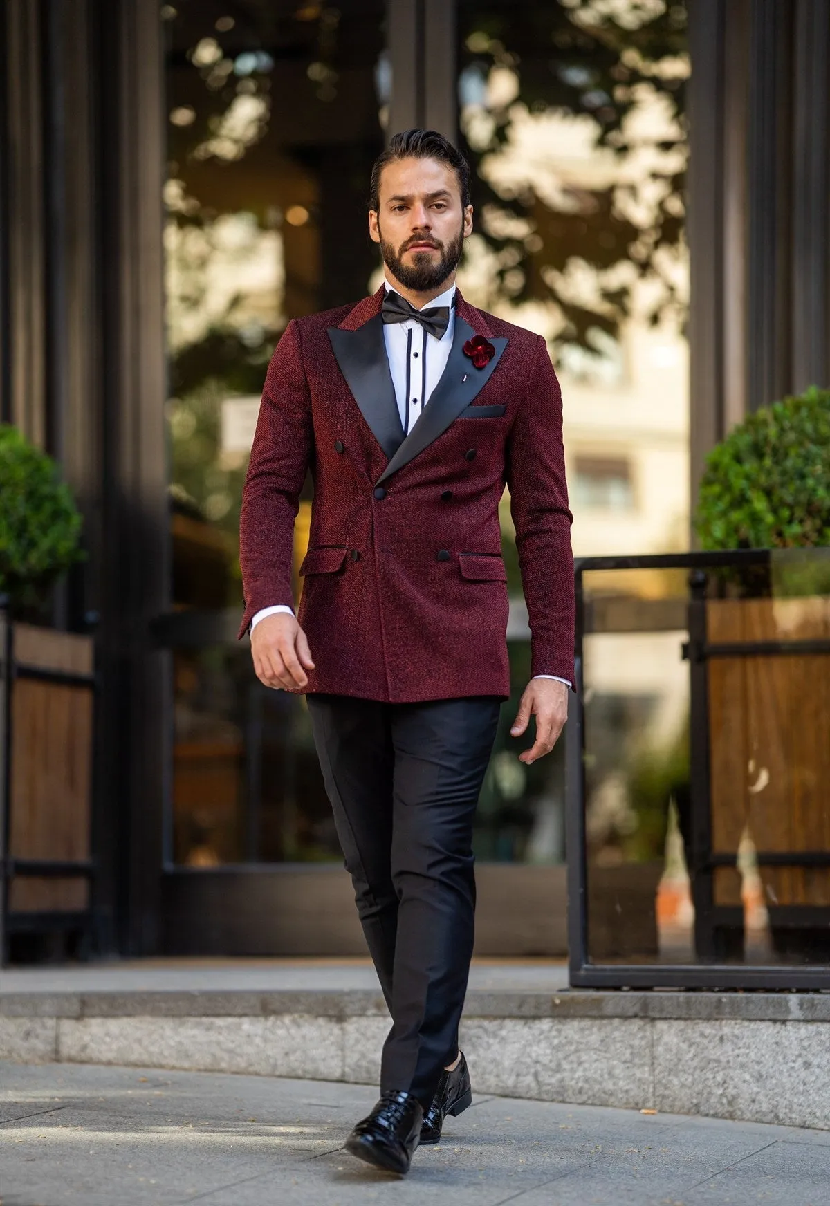 Bojoni Cagliari Bordeaux Double Breasted Tuxedo 2-Piece