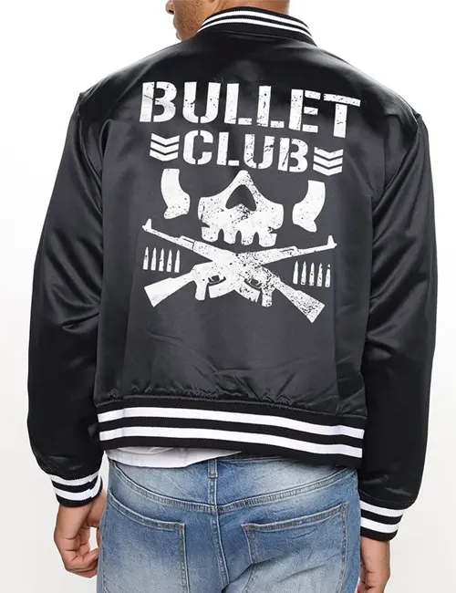 Bullet Club Black Satin Varsity Jacket - William Jacket