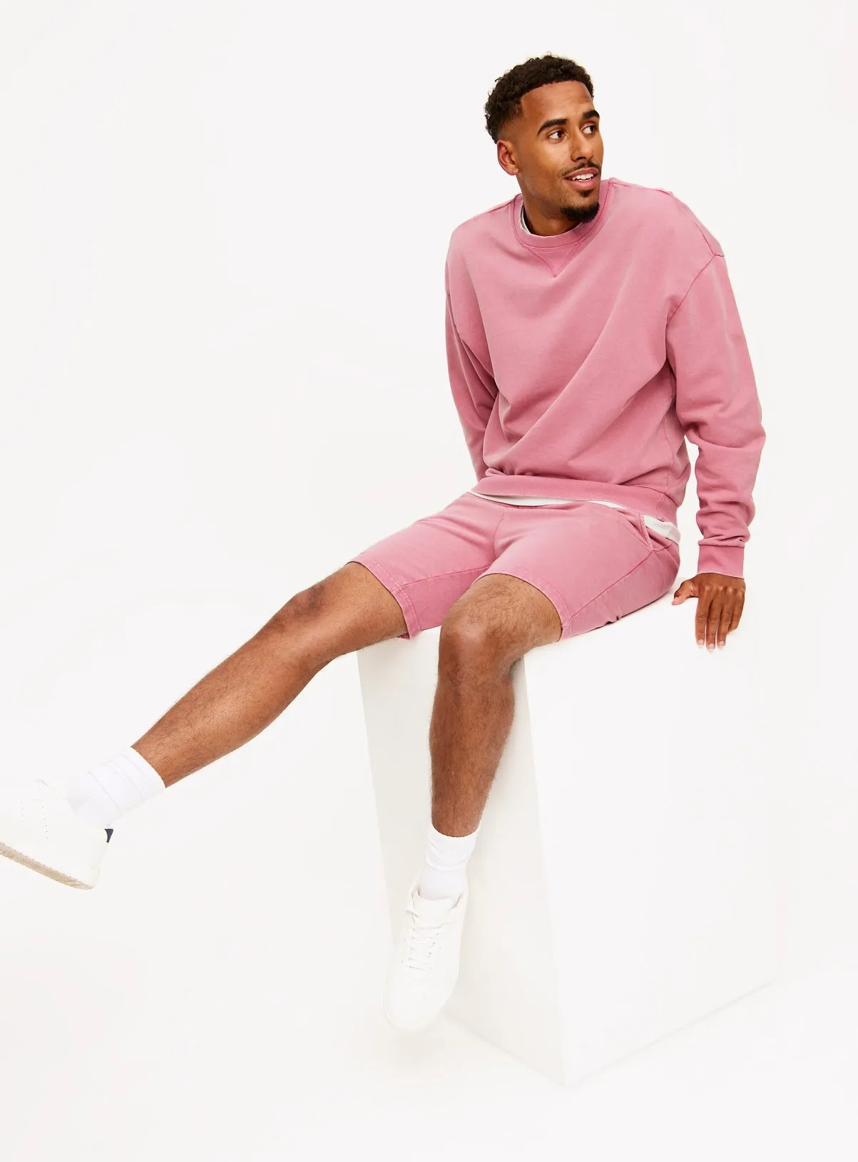 Buy Rose Pink Garment Dye Crew Neck Sweatshirt S | Sweatshirts and hoodies | Tu