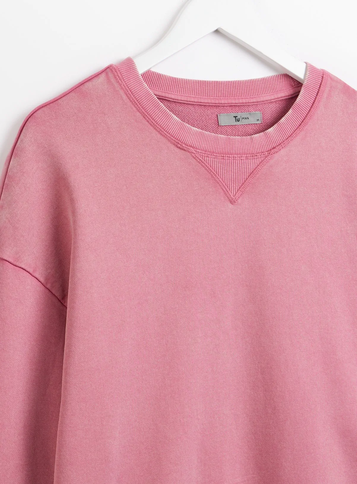 Buy Rose Pink Garment Dye Crew Neck Sweatshirt S | Sweatshirts and hoodies | Tu