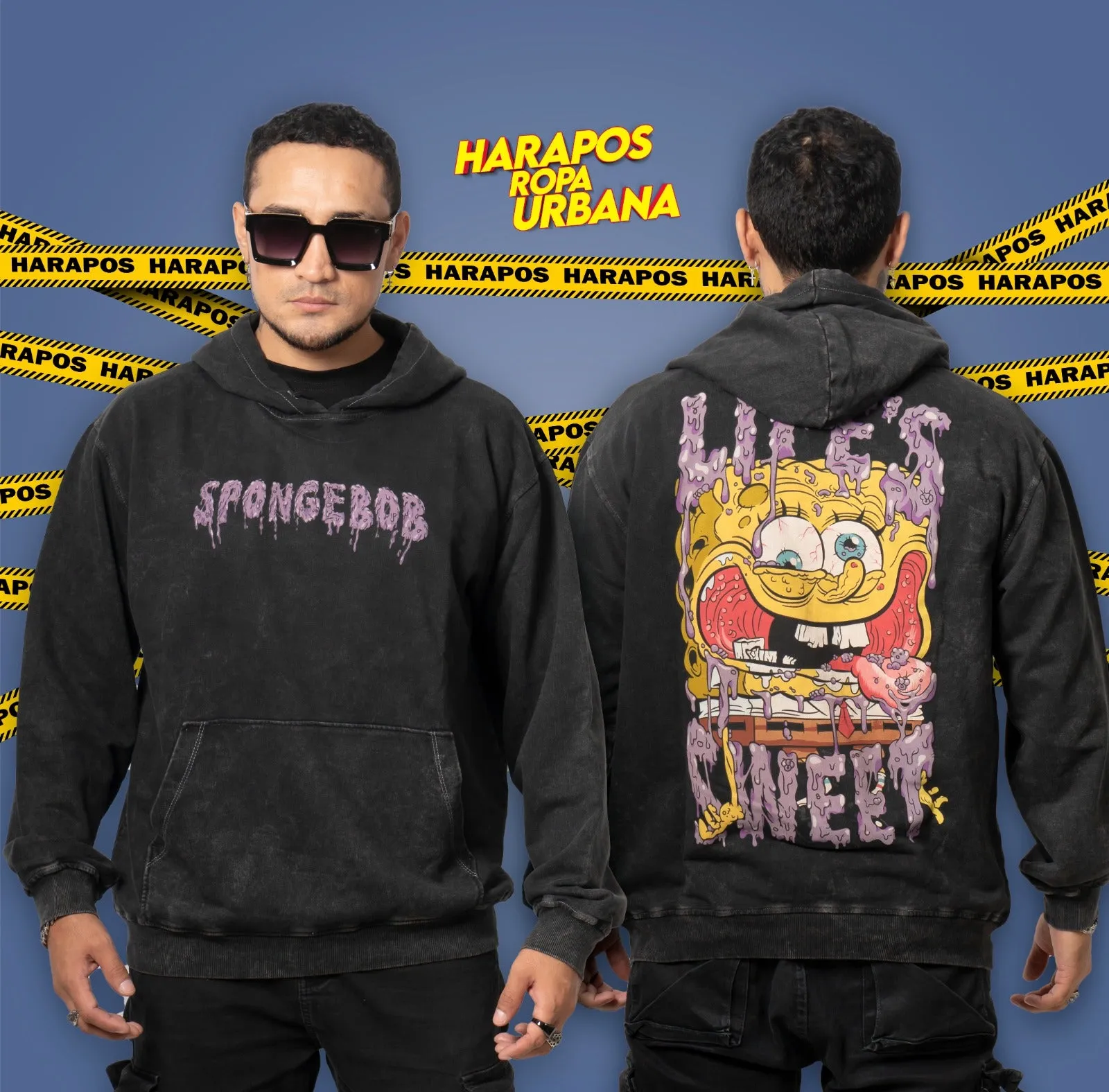 Canguro Dr. Mono oversize bob esponja negro