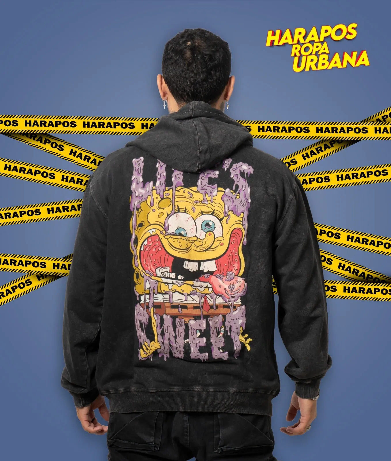 Canguro Dr. Mono oversize bob esponja negro