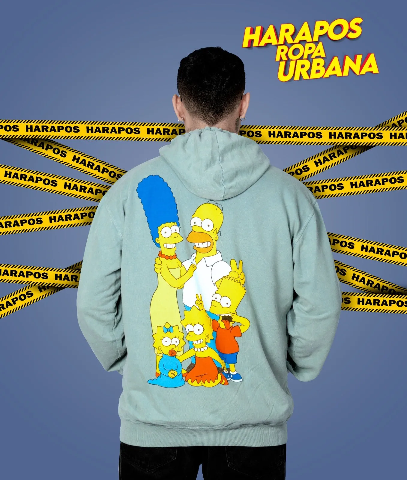 Canguro Dr. Mono oversize los simpson verde agua taidai