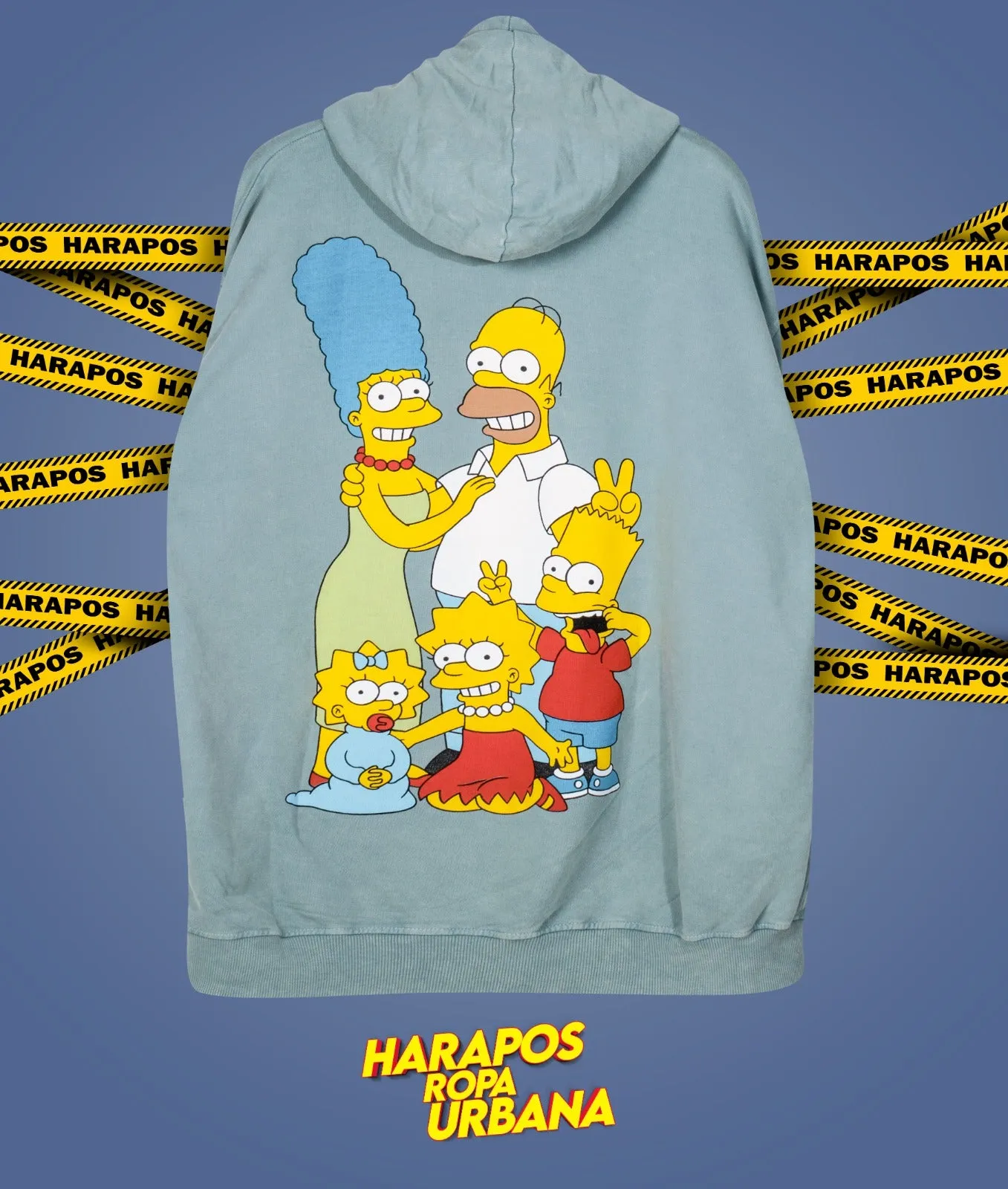 Canguro Dr. Mono oversize los simpson verde agua taidai