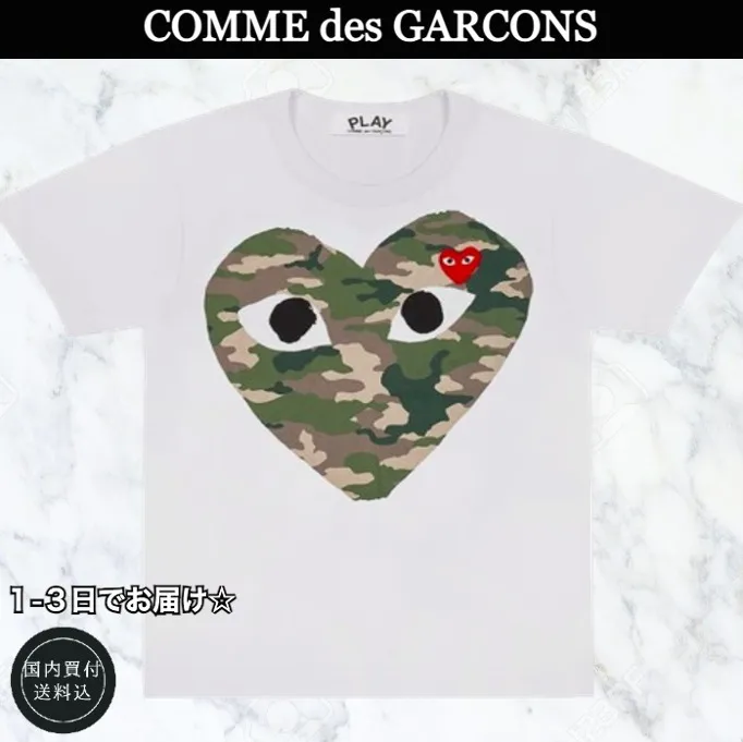 COMME des GARCONS  |Unisex U-Neck Plain Cotton Short Sleeves Logo Designers