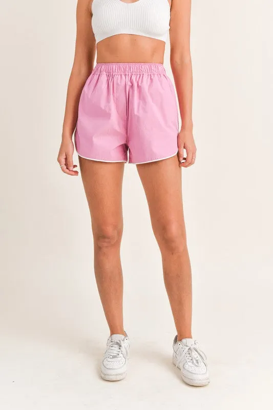 Contrast Piping Tennis Shorts