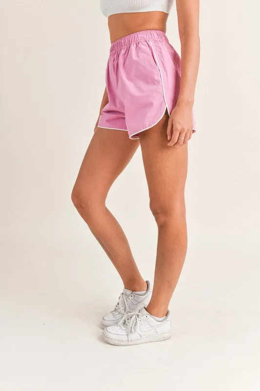 Contrast Piping Tennis Shorts