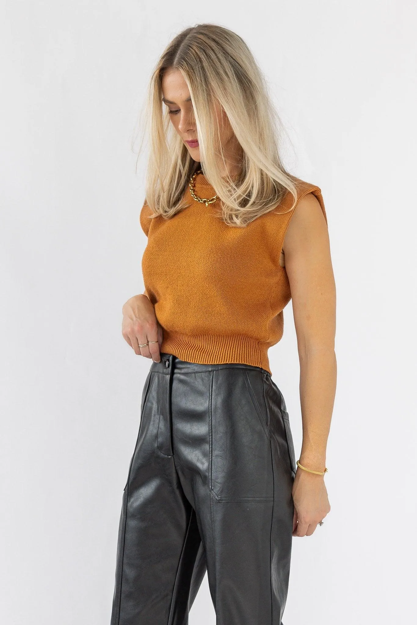 Cozy Commute Camel Crop Sweater - Final Sale