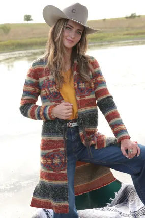 Cruel Girl Women's Southwest Long Sleeve Western Sweater Duster