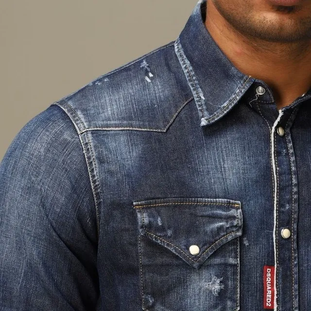 D SQUARED2  |Denim Street Style Long Sleeves Logo Luxury Shirts