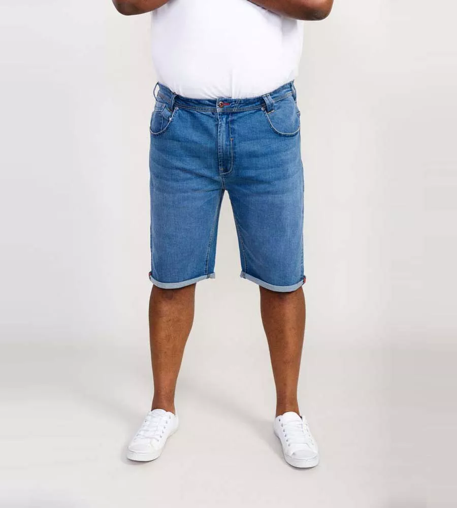 D555 Big Mens Blue Stretch Denim Shorts (SUFFOLK)