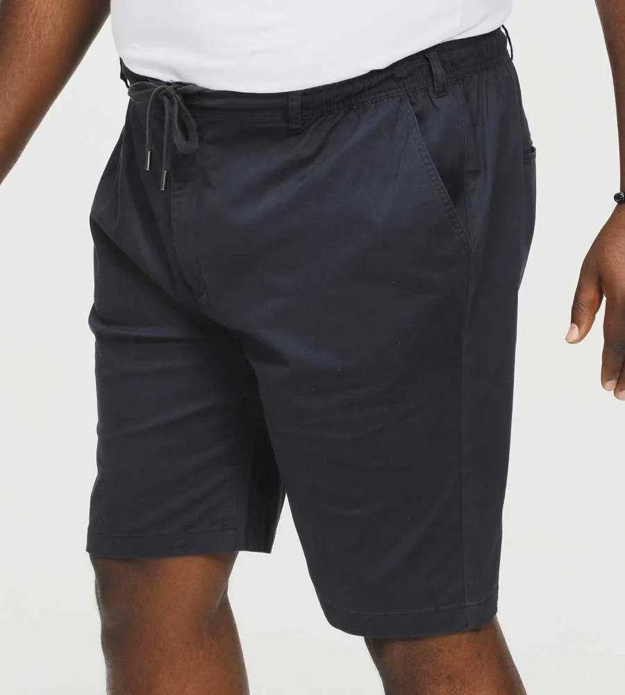 D555 Big Mens Navy Stretch Shorts with Internal Drawcord (ARIES 1)