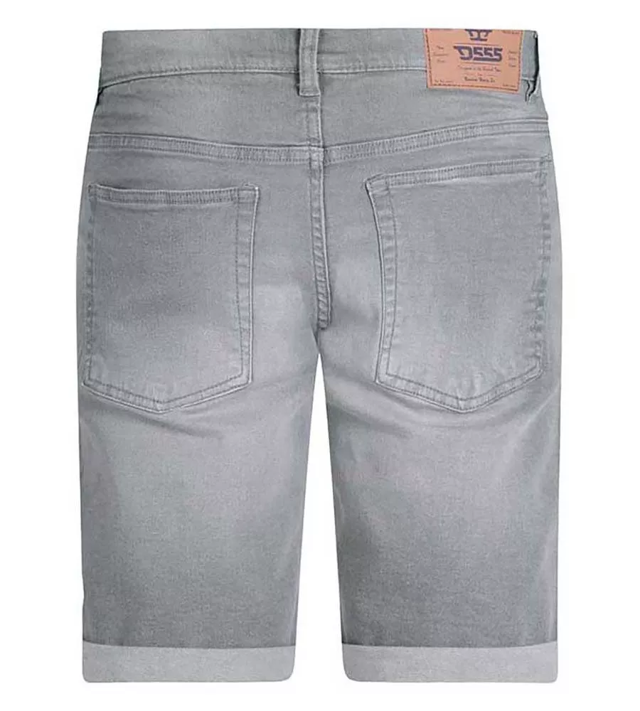 D555 Mens Grey Stretch Denim Shorts (GRIFFIN 2)