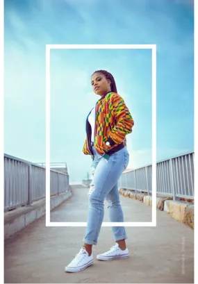 Deja Ladies Bomber Jacket | African Kente Print -