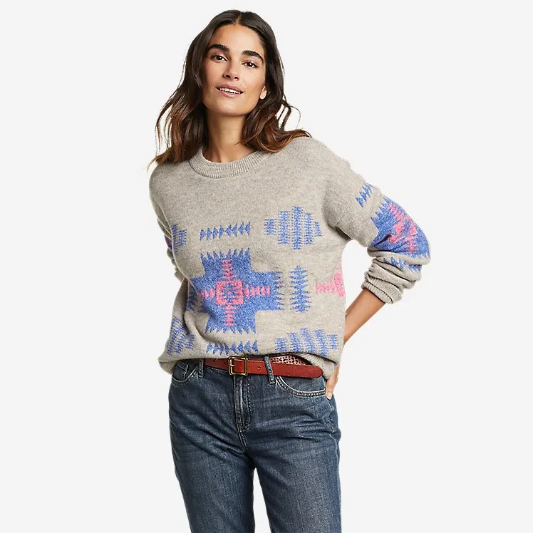 Eddie Bauer Women's Jacquard Sweater - Bluebell