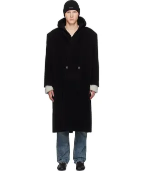 Fear of God Black Herringbone Lapelless Coat