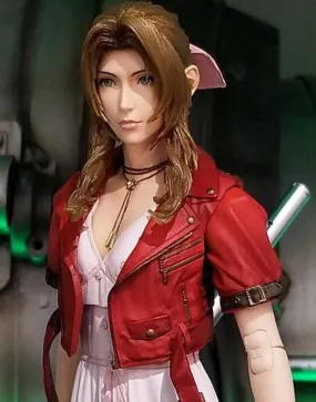 Final Fantasy VII Remake Aerith Red Jacket - Briana White Leather Jacket