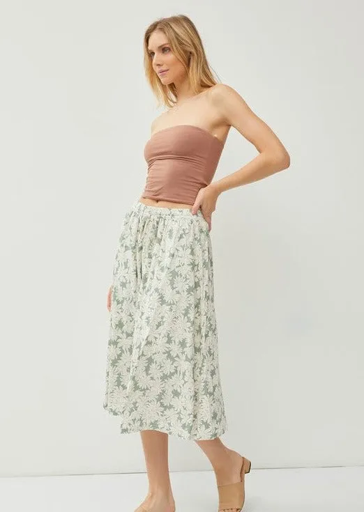 FINAL SALE - Sage Print Skirt