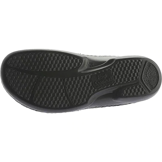 Finn Comfort Ventura Slide Sandal Soft Footbed- Black Longbeach Leather