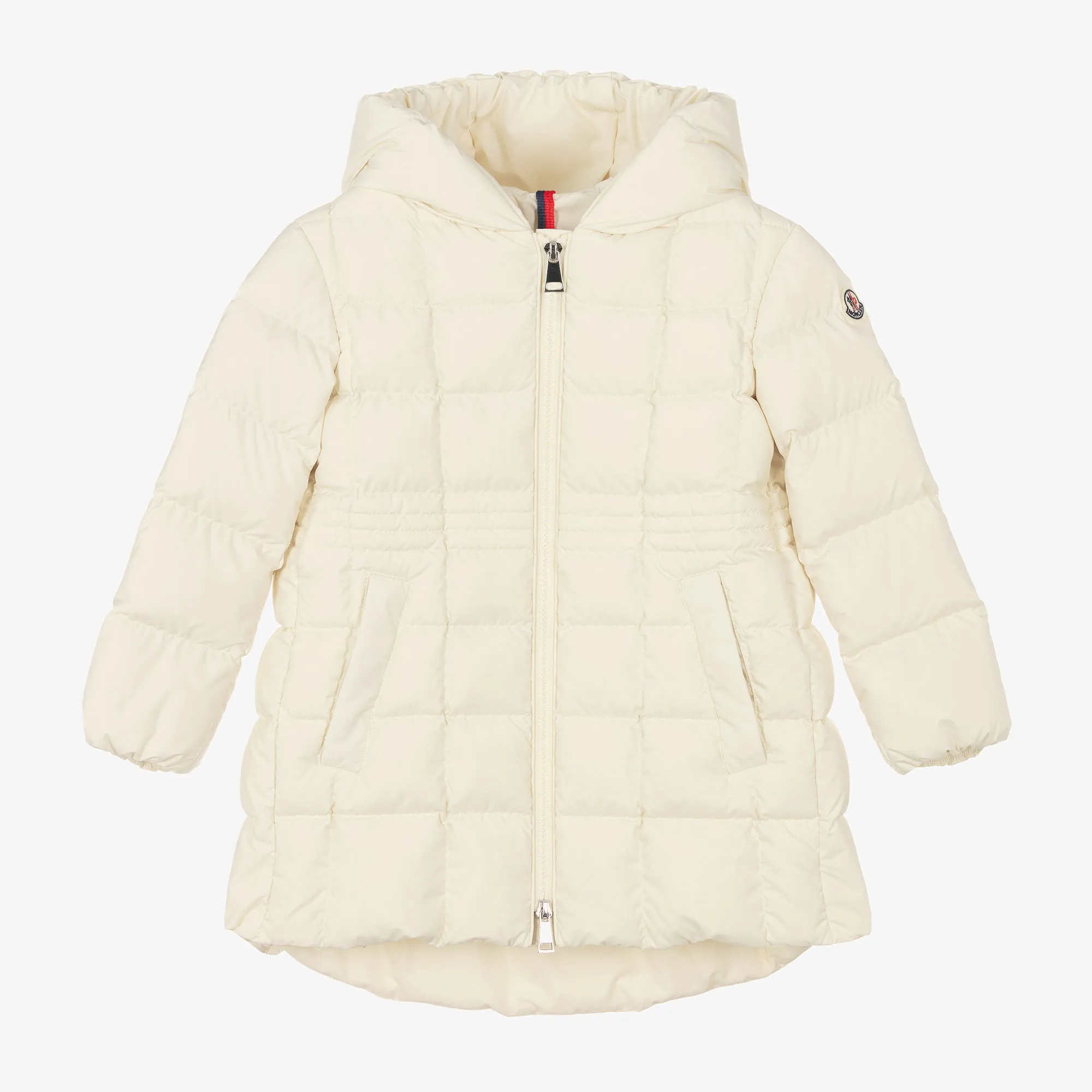 Girls Long Ivory Arina Puffer Parka Coat