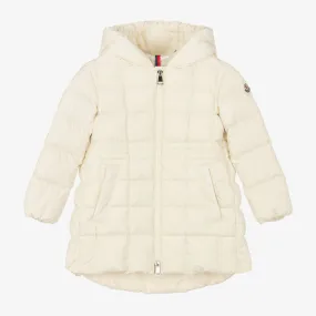 Girls Long Ivory Arina Puffer Parka Coat