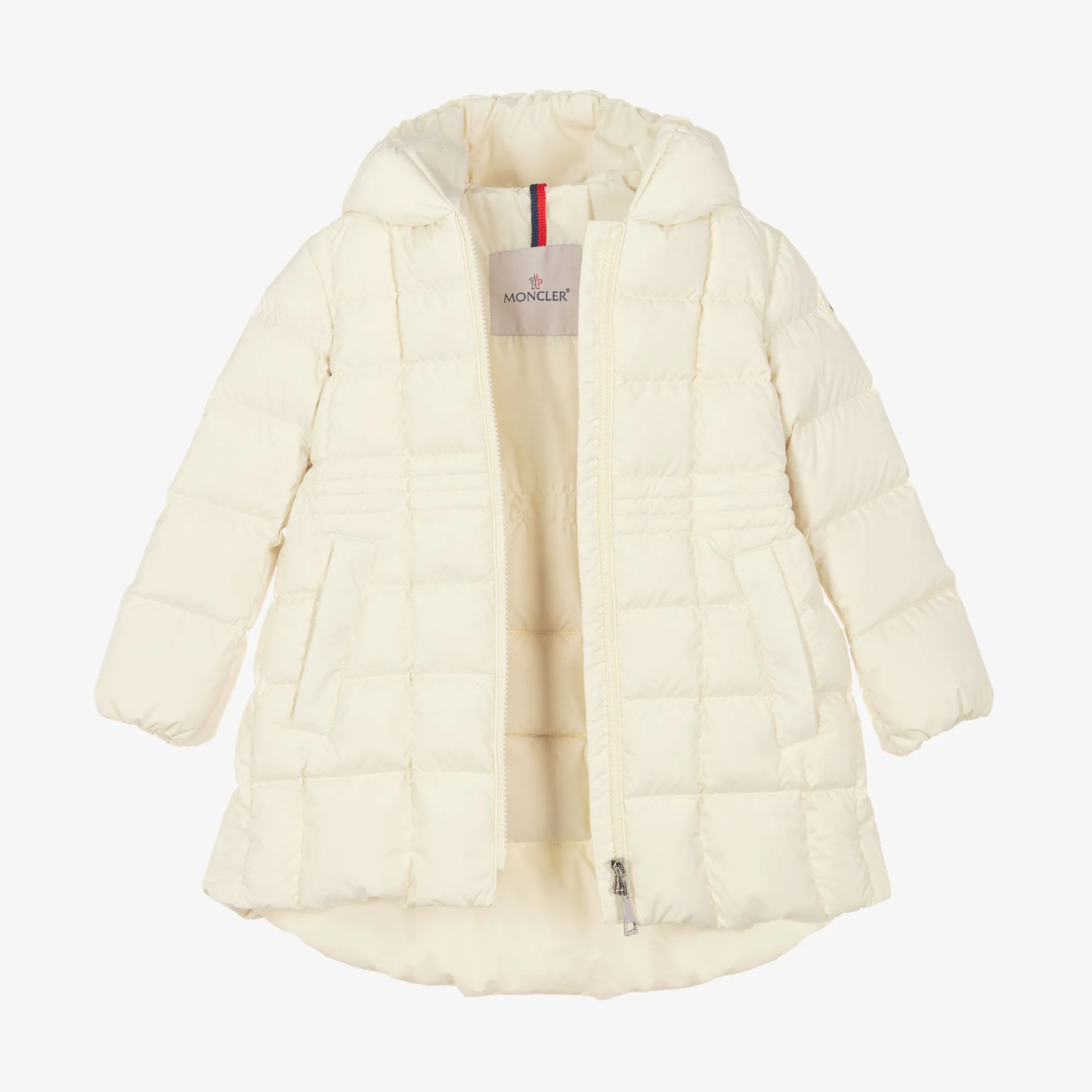 Girls Long Ivory Arina Puffer Parka Coat