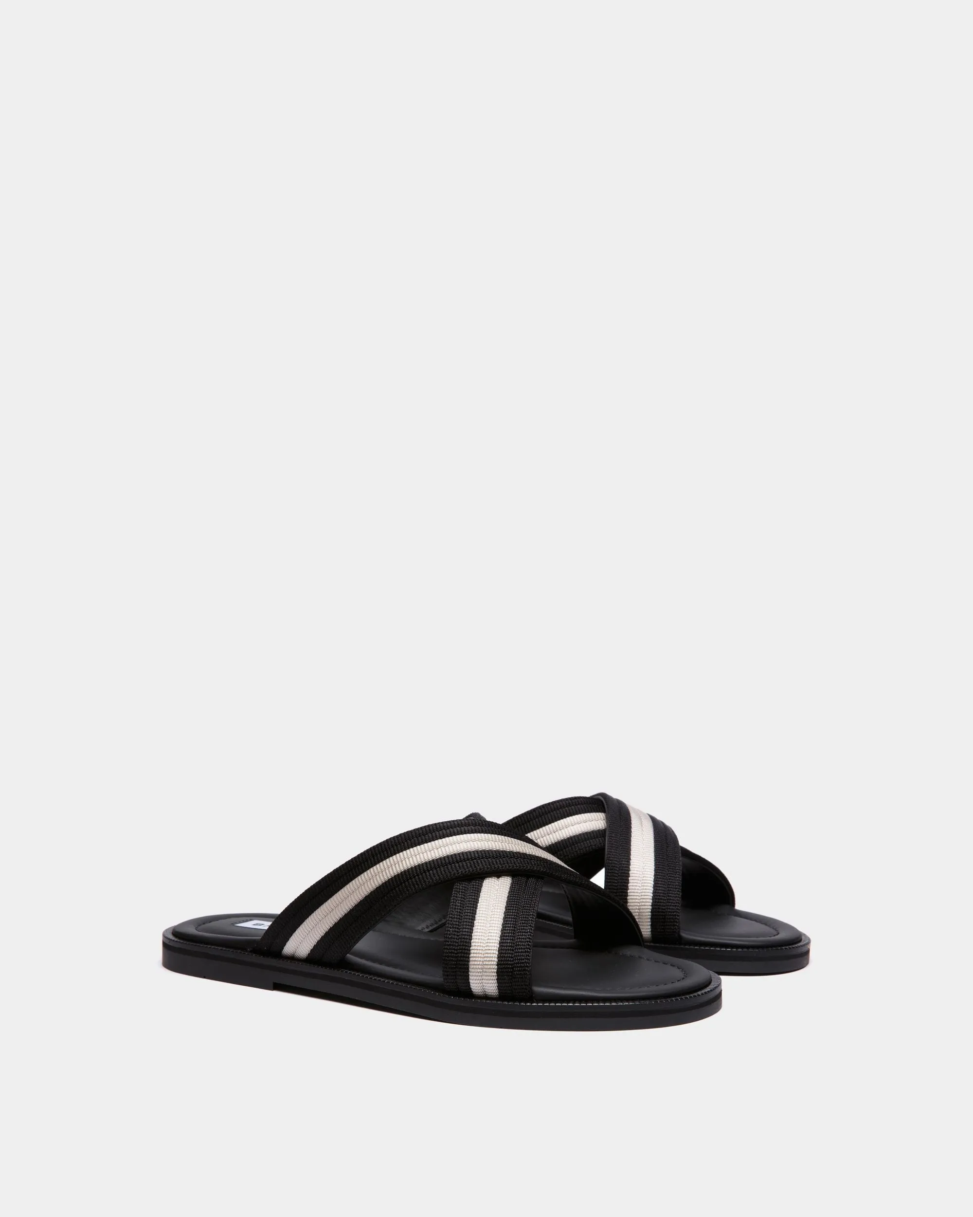 Glide Sandal in Black and White Nylon 