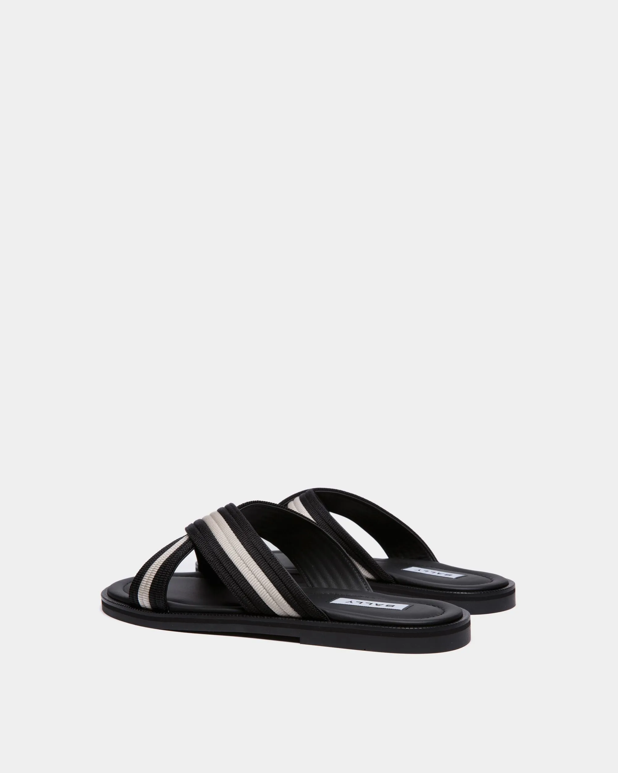 Glide Sandal in Black and White Nylon 