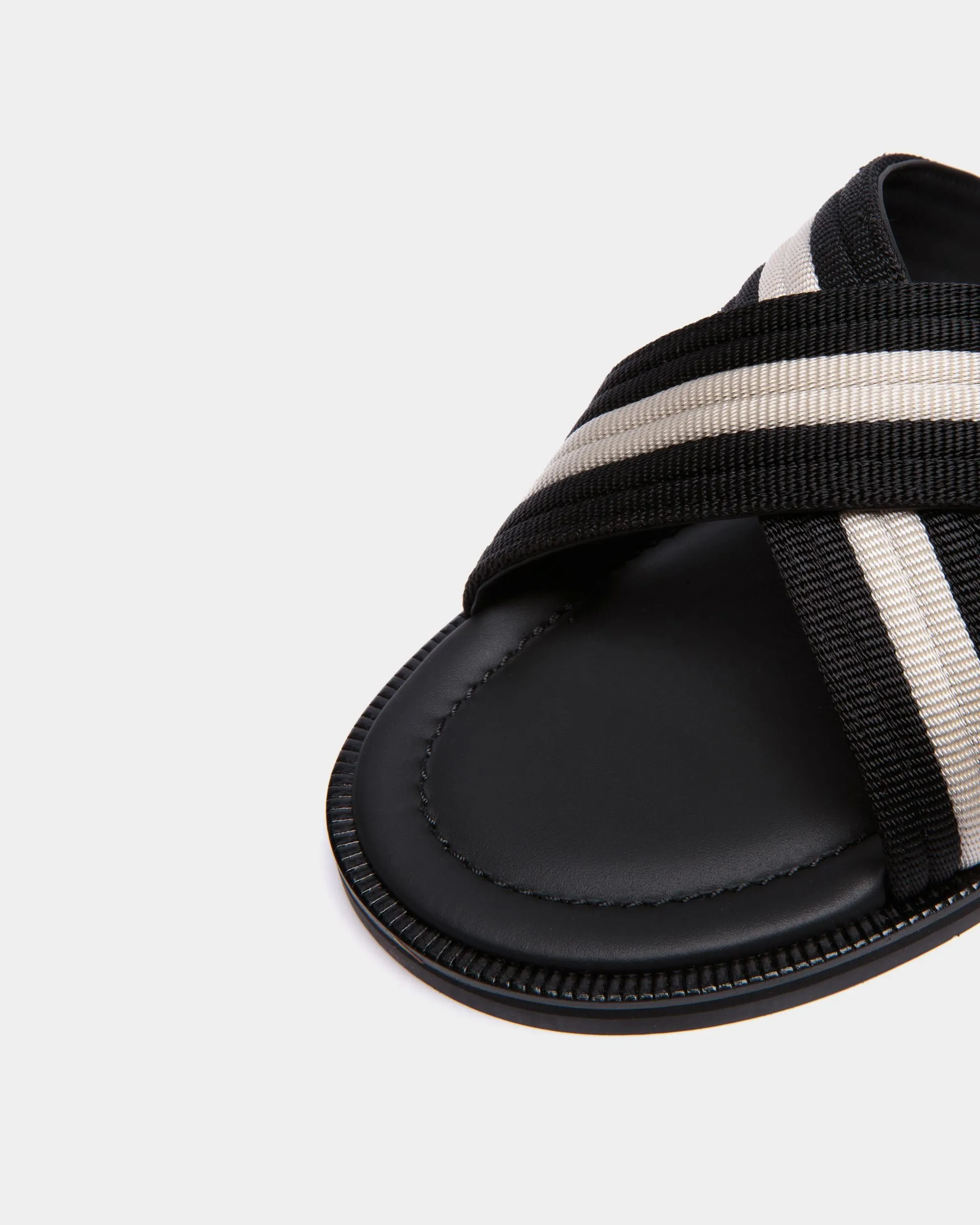 Glide Sandal in Black and White Nylon 