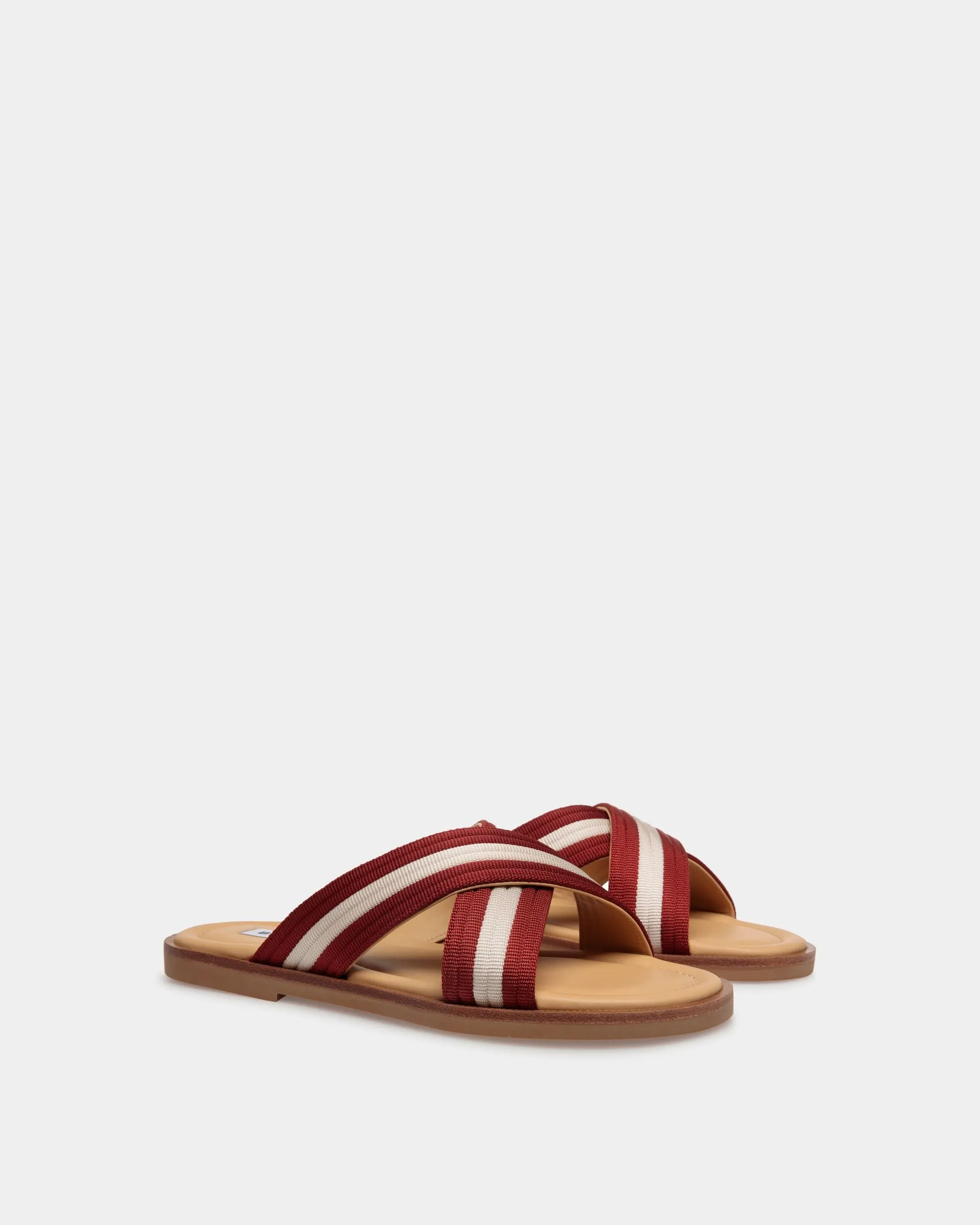 Glide Sandal in Red and White Nylon 