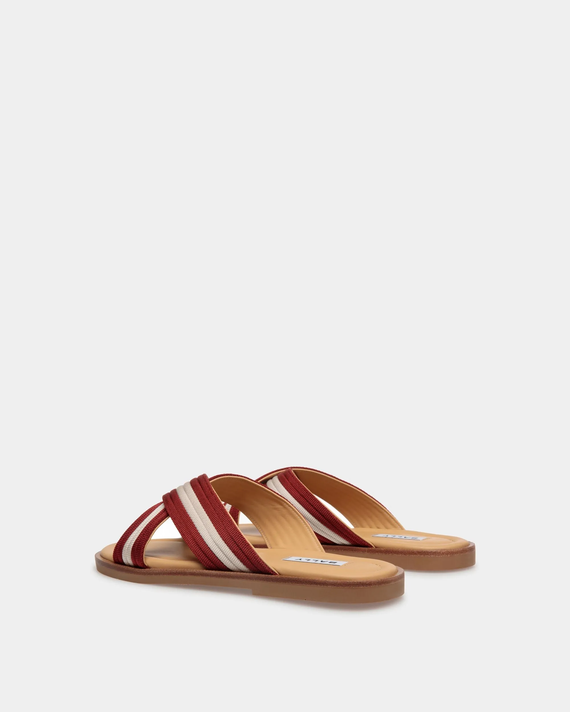 Glide Sandal in Red and White Nylon 