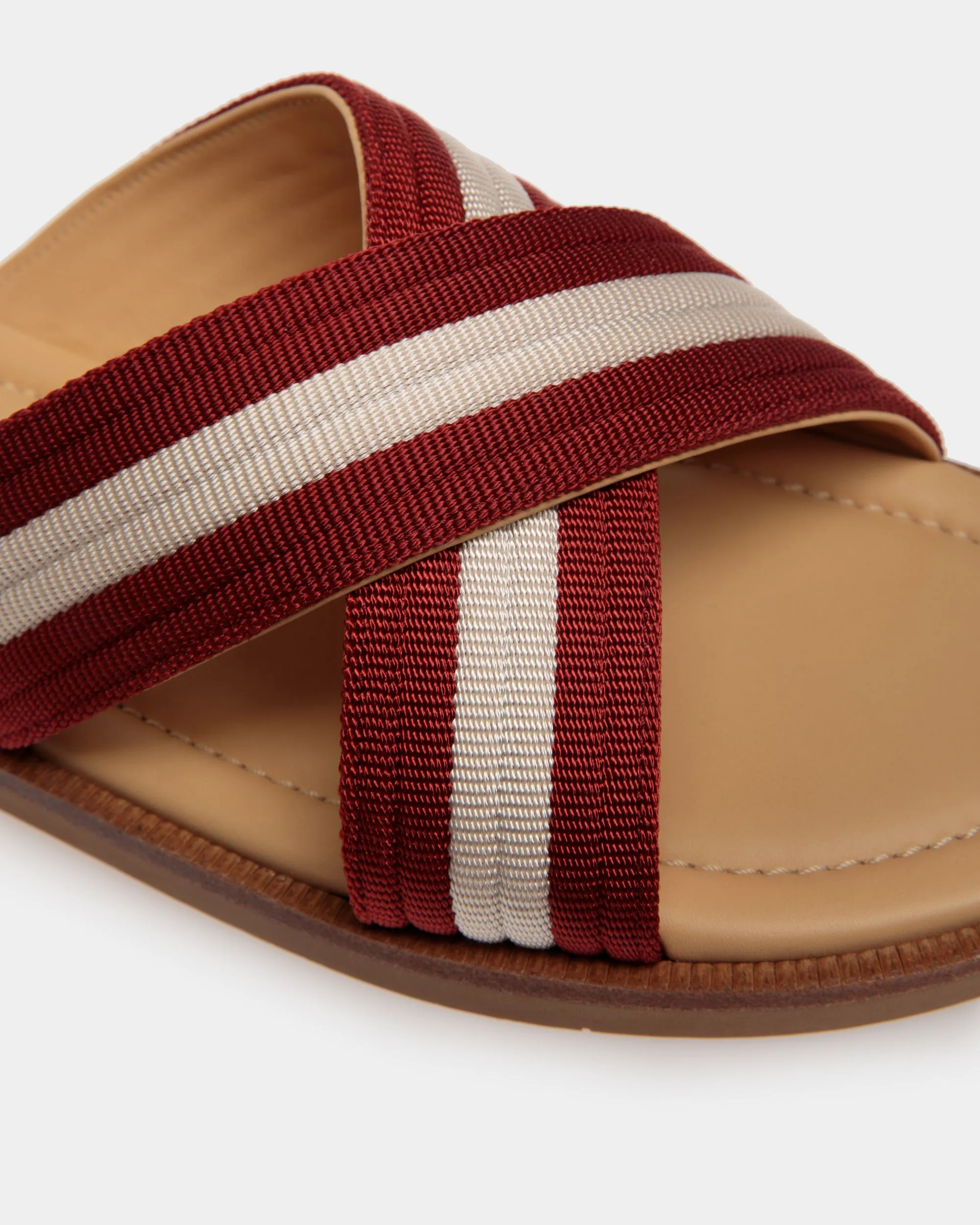 Glide Sandal in Red and White Nylon 