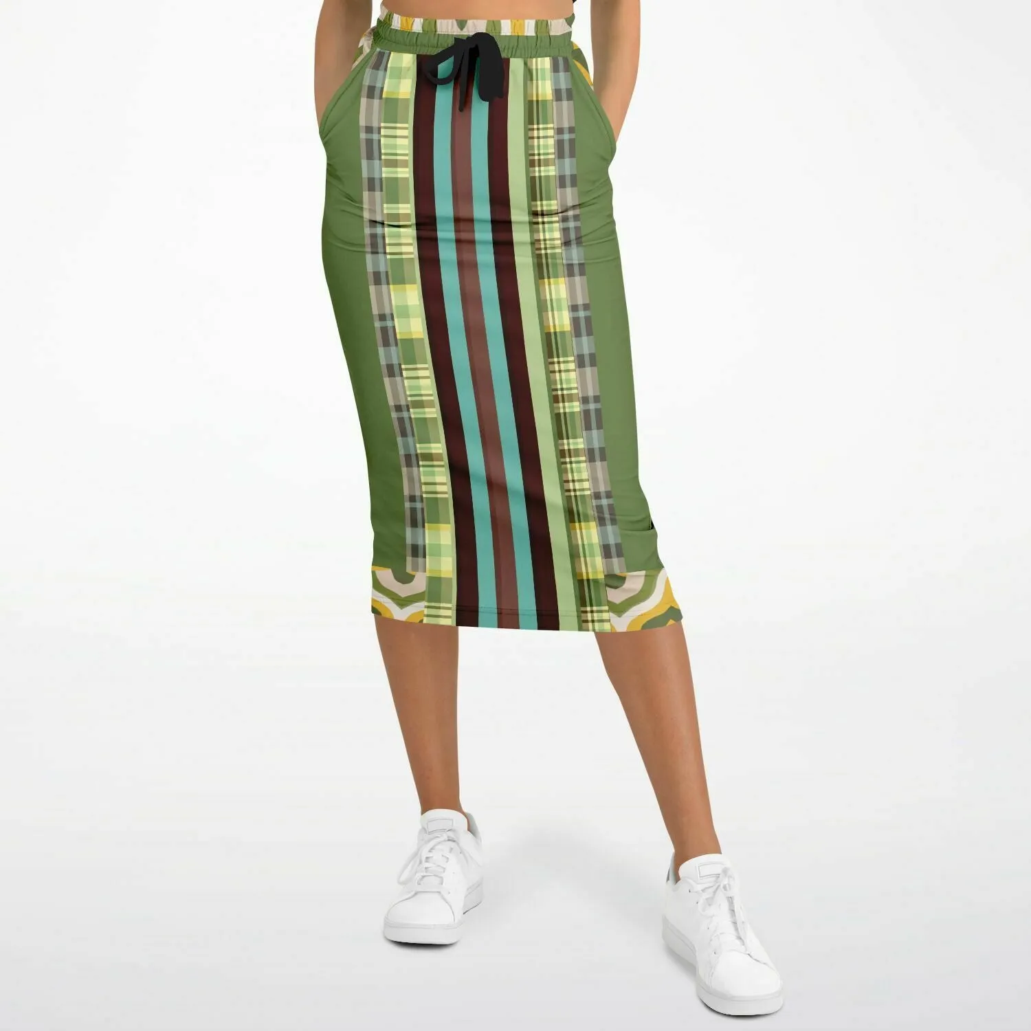 Green Caravan Eco-Poly Long Pocket Skirt