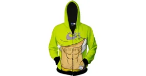 Green Six Pack Muscular Belly Long Sleeves Mens Jacket Winter Hooded Hoodies