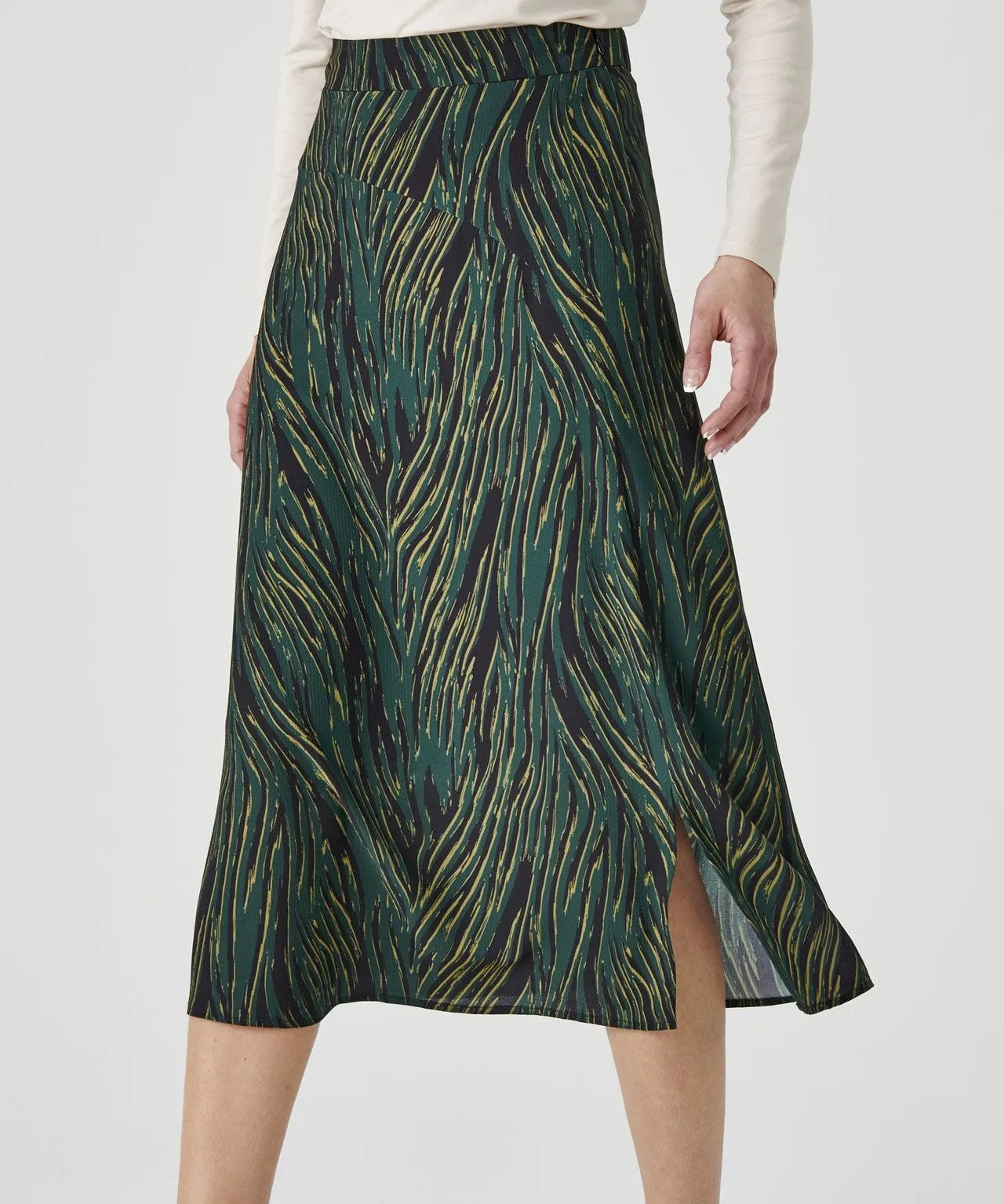 Green Zebra Print Skirt