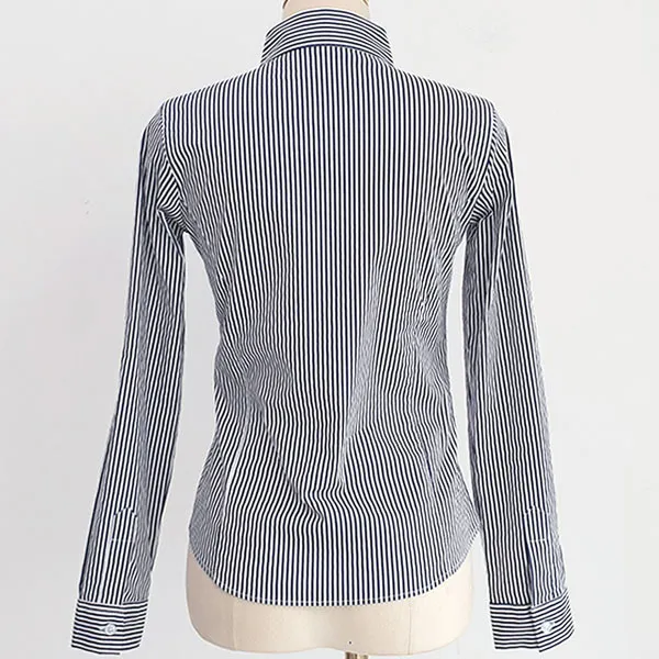 gumzzi  |Stripes Casual Style Long Sleeves Cotton Office Style