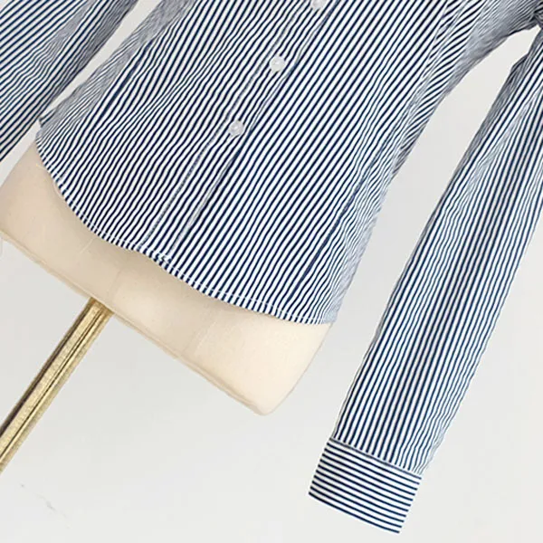 gumzzi  |Stripes Casual Style Long Sleeves Cotton Office Style