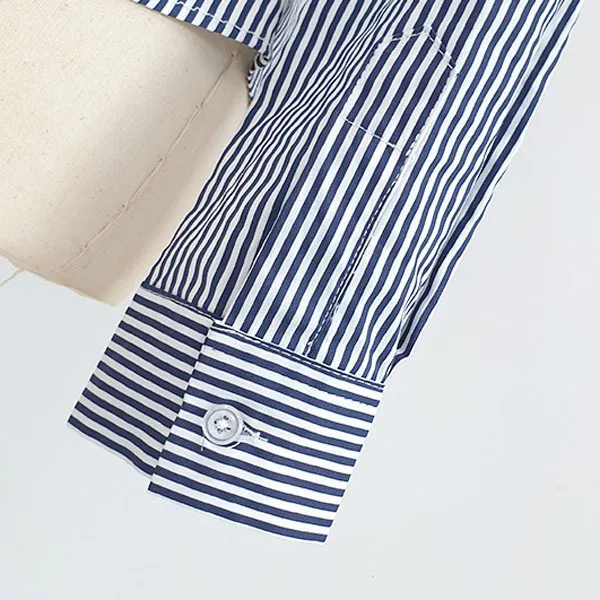 gumzzi  |Stripes Casual Style Long Sleeves Cotton Office Style