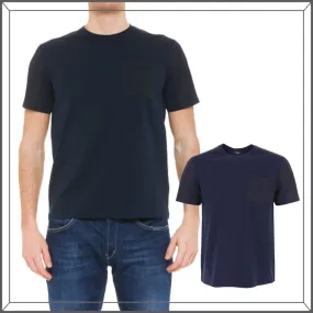 HERNO  |Crew Neck Plain Cotton Short Sleeves Crew Neck T-Shirts